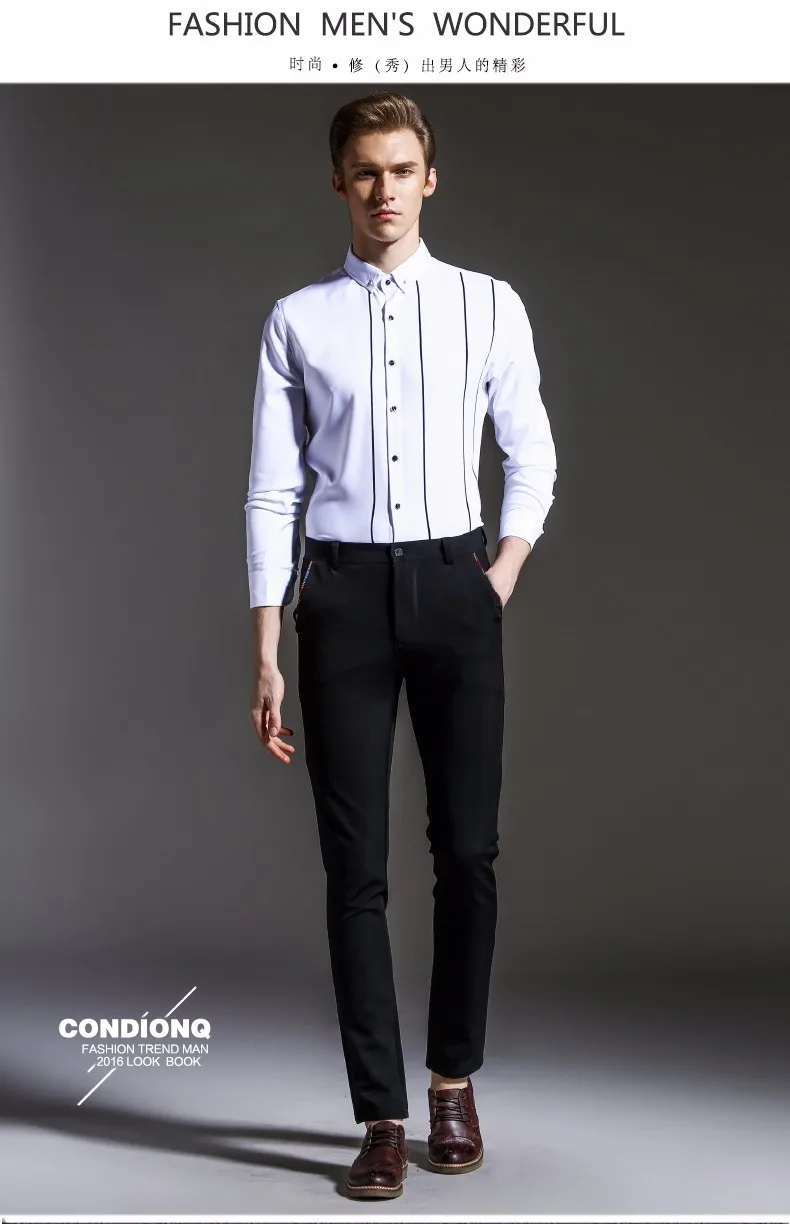 Новинка 2017 года Демисезонный мода Slim Fit Для мужчин Повседневные штаны для мужчин прямое платье Для мужчин эластичные Бизнес костюм