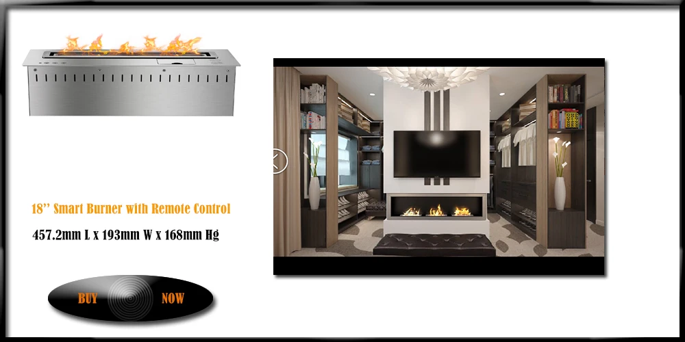  Smart Fireplace Insert 48 Inch 120 cm Black Remote WiFi Control  Google Home 12.5 L Bio Ethanol Burner : Home & Kitchen