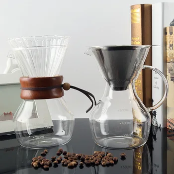 

High Borosilicate Glass Hand-made Coffee Pot Coffee Ware Set Glass Storage Container Water bottle kitchen tool
