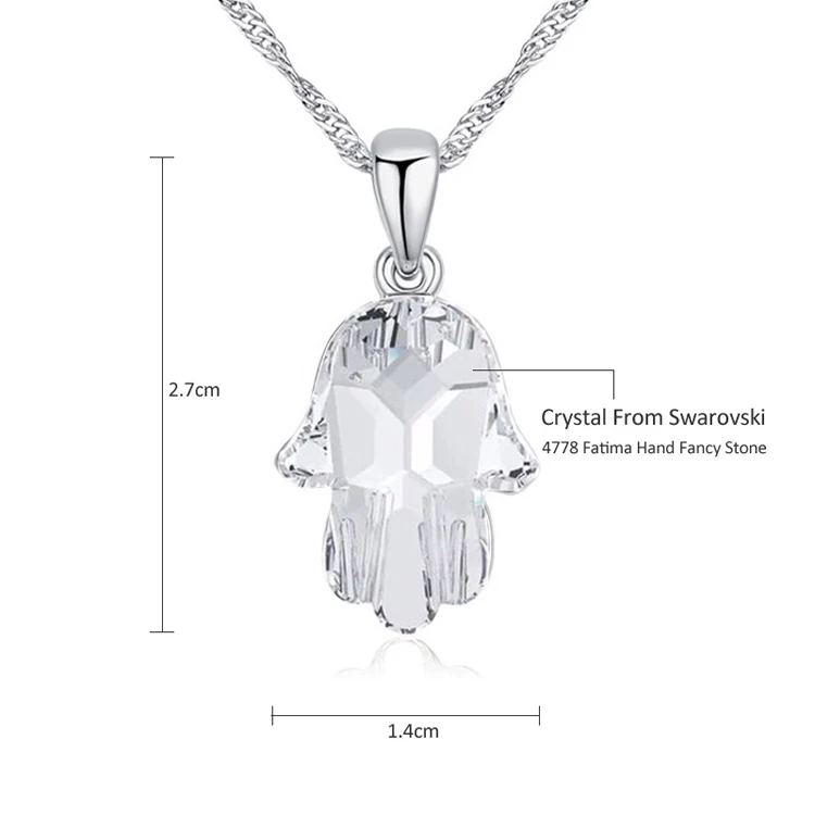 Baffin оригинальные кристаллы от Swarovski родием рука Фатимы Ожерелья и Подвески Bijoux для Для женщин Best подарок