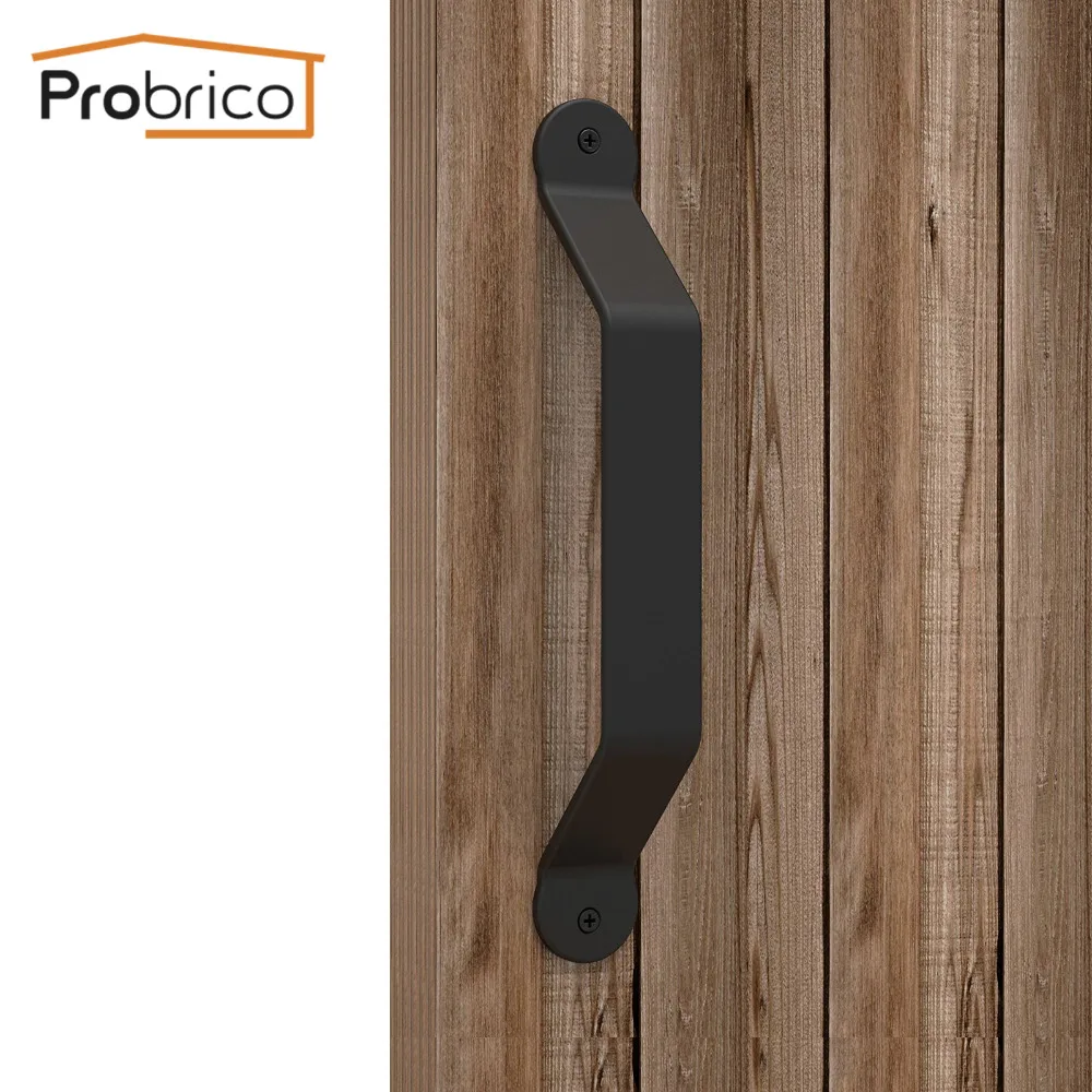 

Probrico Rustic Black Barn Door Handles Steel Bend Modern Sliding Pulls Invisible Wood Door Pulls Recessed Flush Door Handles