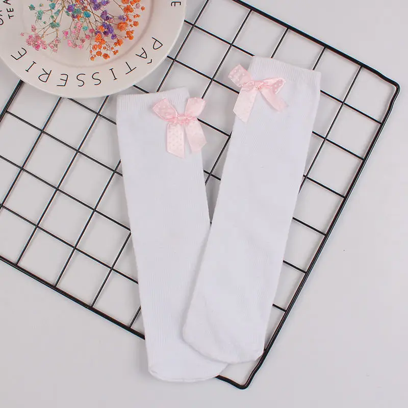 Kids Girls Leg Warmers Sweet Princess No Heel Stockings High Quality Knitted Cotton Baby Knee Pads Socks Bowknot Hollow Out Design (14)