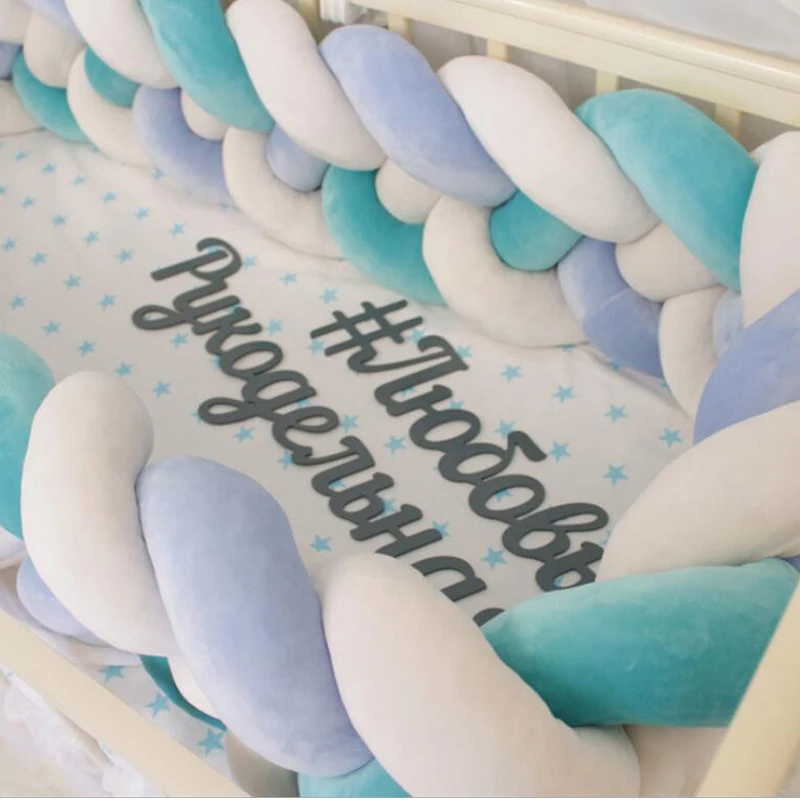 100cm/200cm/300cm Nordic Newborn Baby Bed Bumper 4 Braid Knot Handmade Long Plush Baby Crib Protector Infant Room Decor 100cm/200cm/300cm Nordic Newborn Baby Bed Bumper 4 Braid Knot Handmade Long Plush Baby Crib Protector Infant Room Decor