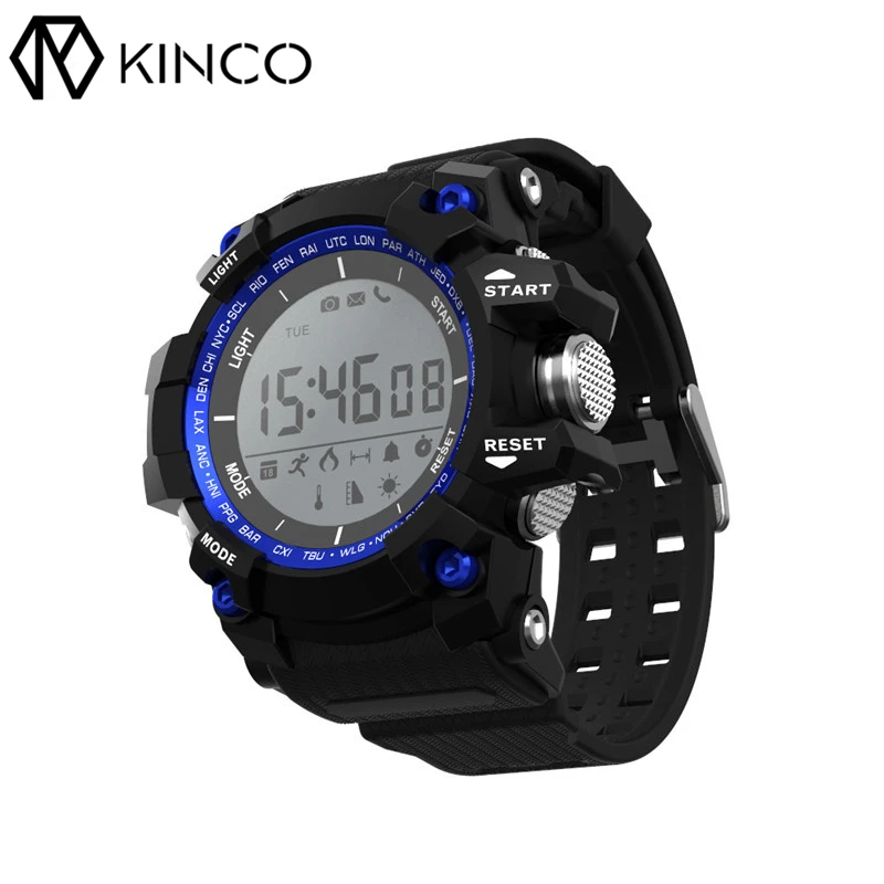 KINCO IP68 Étanche Bluetooth Podomètre Ultraviolet Moniteur Sport Sain Air pression de Sommeil En Plein Air Montre Smart Watch Bracelet