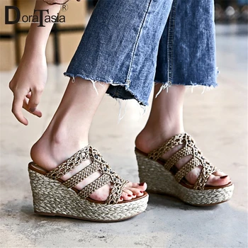 

DORATASIA 2019 Brand New Fashion Ladies Wedges High Heels Platform Shoes Woman Casual Party Outside Summer women's Slippers