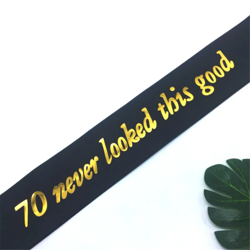 1Pcs Gold 40 60 70 Happy Birthday Party Decorations Adult Shoulder Straps Etiquette Belt Bachelorette Party Decor Party Supplies