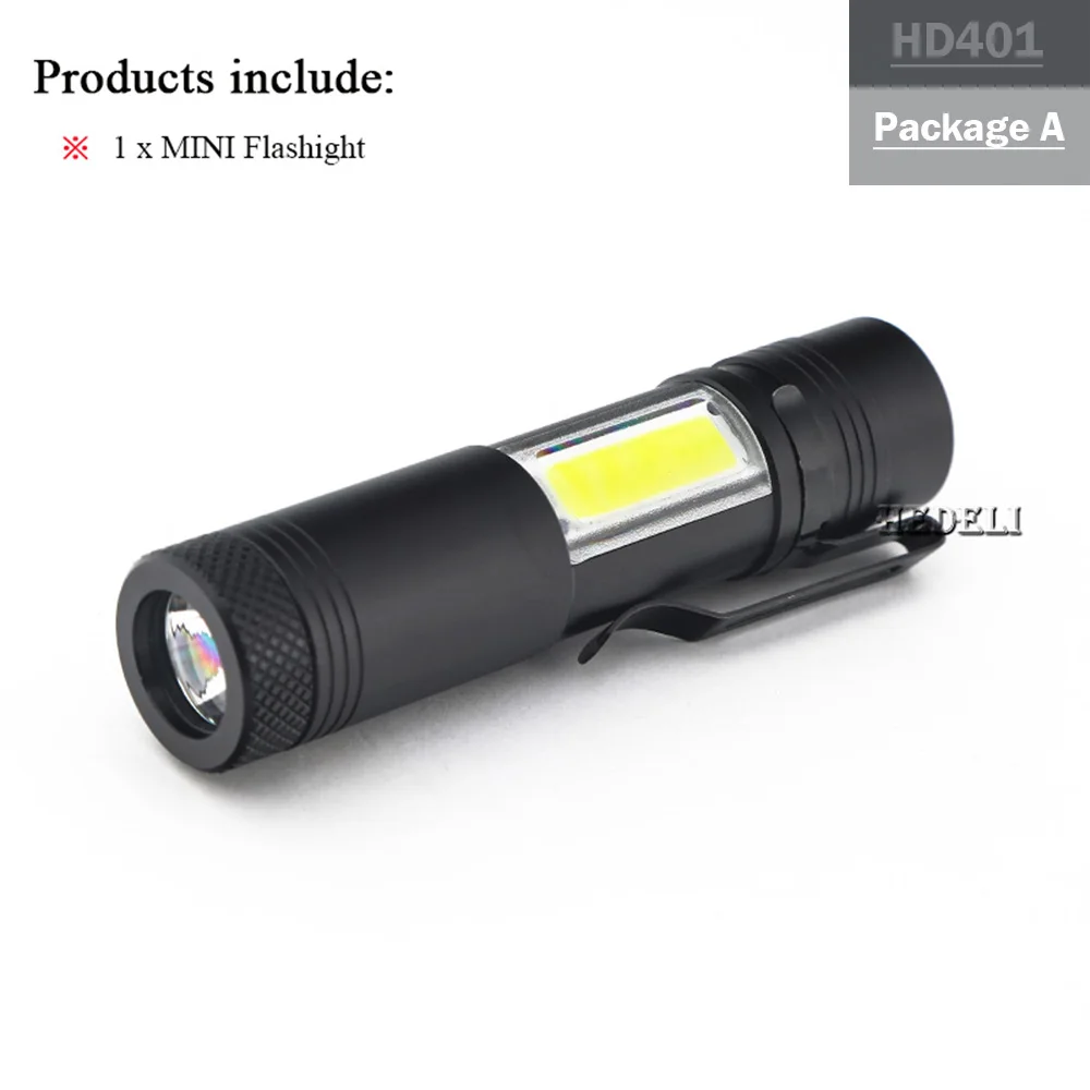 Мини Портативный светодиодный фонарик XML Q5 Рабочая Лампа фонарь мощный фонарик 4 режима водонепроницаемая лампа использование 14500 или АА батареи - Испускаемый цвет: JHD401A1