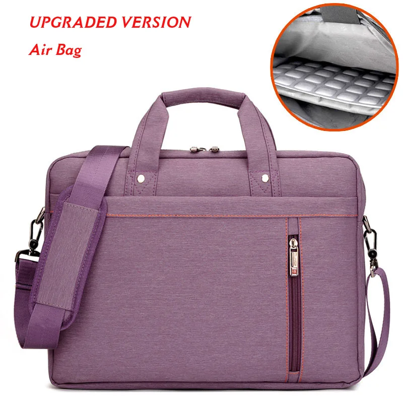 Водонепроницаемая Противоударная воздушная сумка для ноутбука 17,3 15,6 15 14 13,3 1", роскошная Толстая Портативная сумка-мессенджер на плечо для женщин и мужчин, сумка для ноутбука - Цвет: Purple