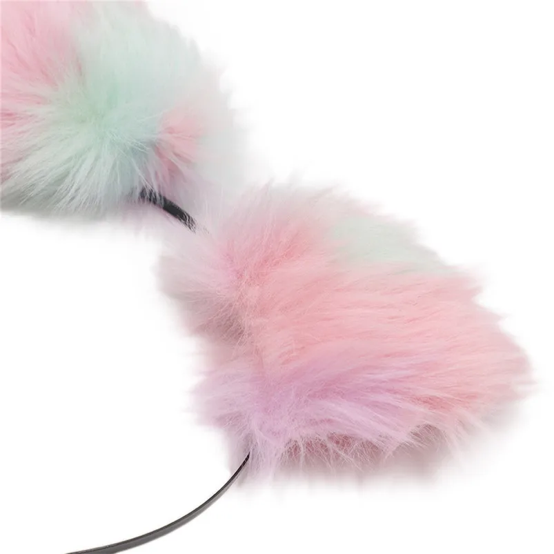 Women Headbands Fox Ear Headband Headwrap Plush Cat Ears Headband Suit hair accessories for women hair clips turban R30 (9)