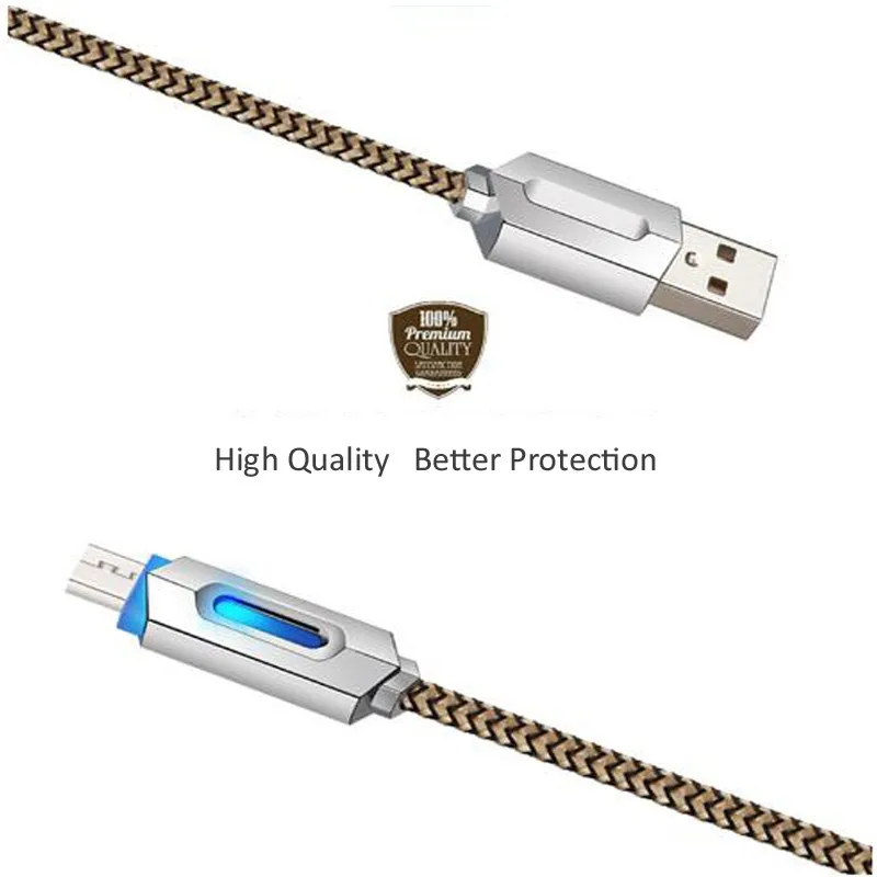 STOD Micro USB кабель светодиодный светильник синий красный индикатор 2A Зарядка для samsung lenovo huawei zte Mi Fly OPPO VIVO зарядное устройство