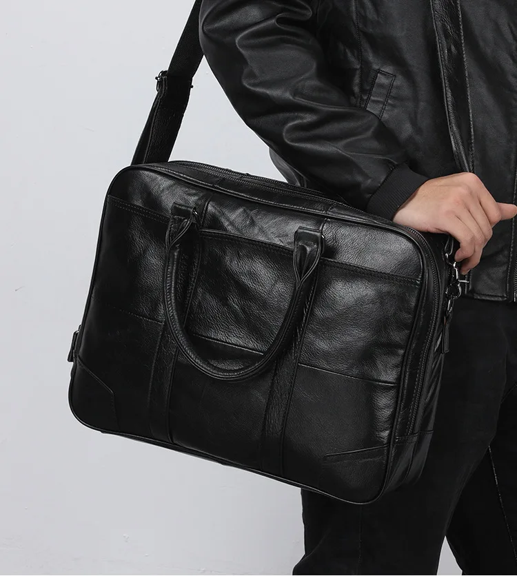 Мужской деловой портфель из натуральной кожи, Bolso Maletin Hombre Maleta, мужская сумка из воловьей кожи, 667-40