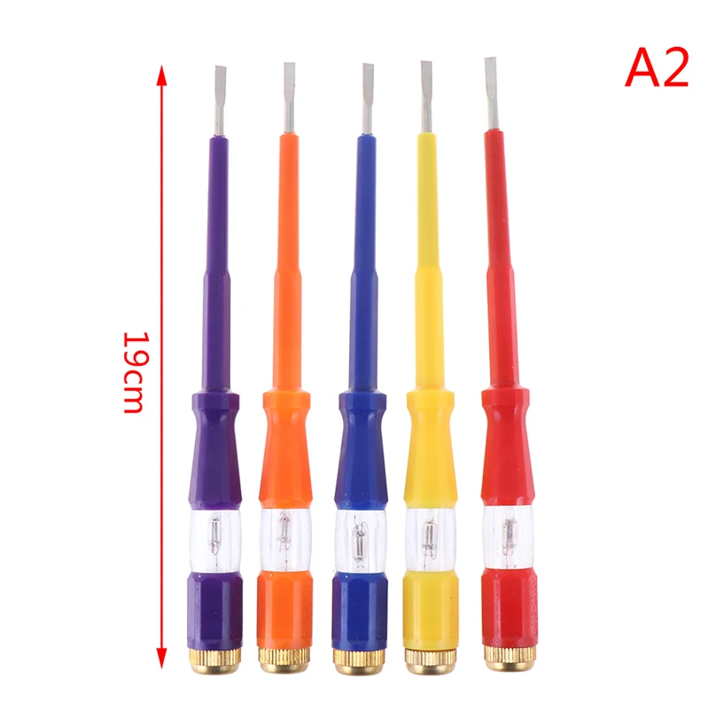 14 см, 19 см 220 В Водонепроницаемая электрическая отвертка с тестером с индикатором - Цвет: L