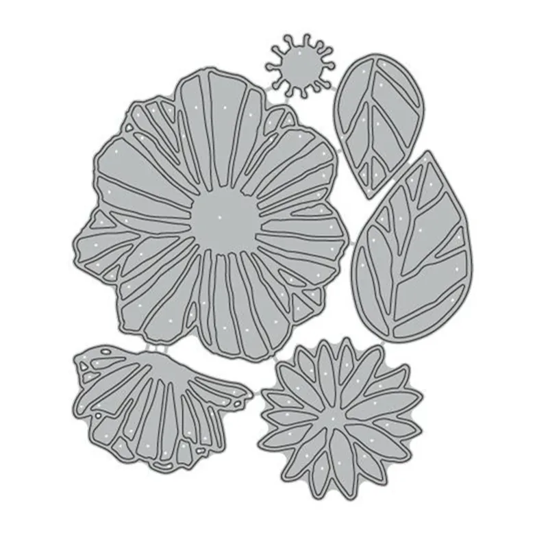 

2019 New Layered Metal Cutting Dies Craft and Scrapbooking For Paper Making After the Flowers Leaf Embossing Frame Card Set