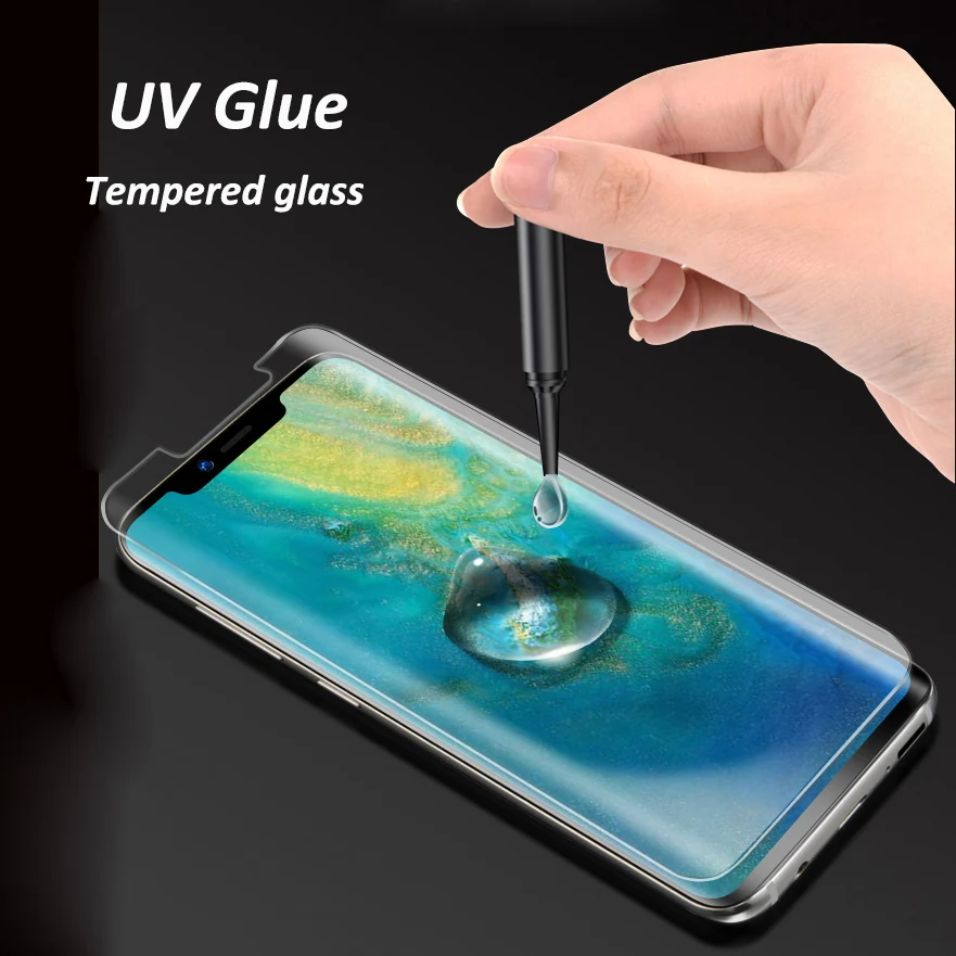 

Nano Liquid UV Full Glue Tempered Glass For Huawei P30 P20 Pro Lite Screen Protector For Huawei Mate 20 Pro Lite Mate RS