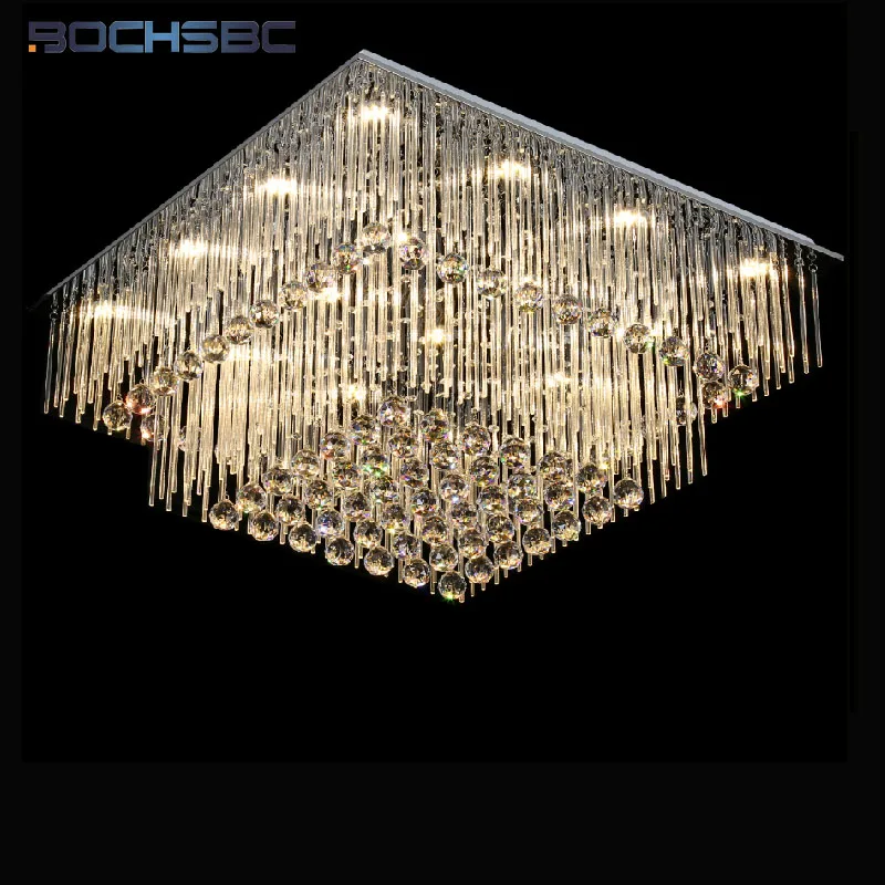 

BOCHSBC K9 Crystal Chandelier Lighting Fixture Ceiling LED Round Shape Suspension Hanglamp Living Room Light Dimming lustre Lamp