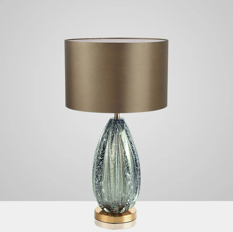 

Modern American Simple Gray Green Glass Table Lamp Villa Living Room Bedroom Study Fashion Creative Model Room desk light