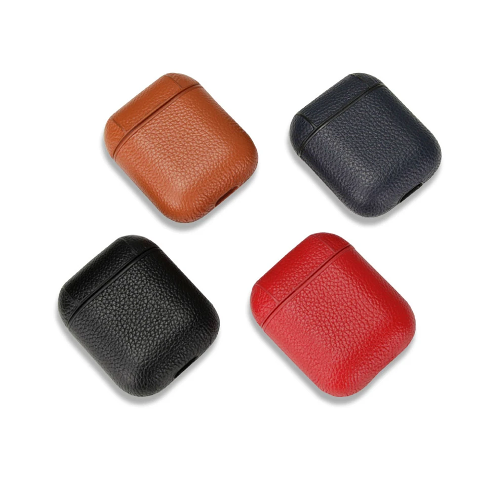 

Genuine Leather Case for Airpods Retro Vintage Design for Airpods Luxury Leather Full Protective Cover for Earphone Bag