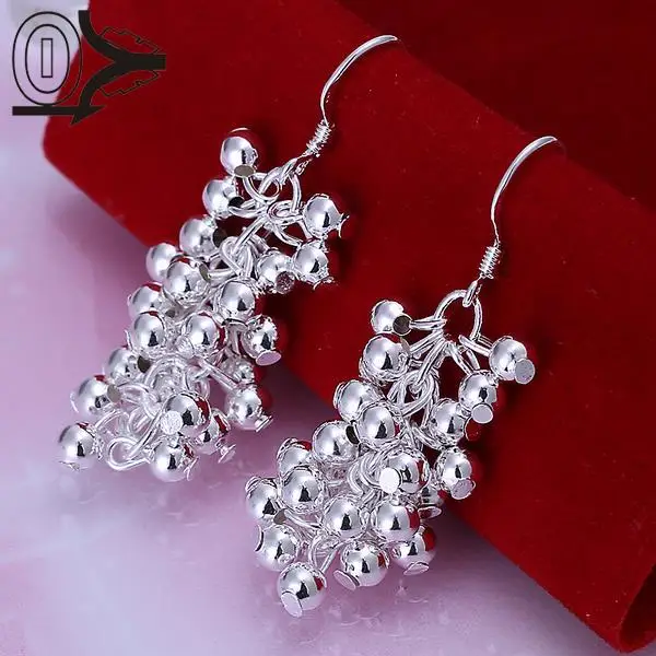 

Wholesale Silver Plated Earring,Wedding Jewelry Accessories,Fashion Grape Smooth Beads Earrings For Women