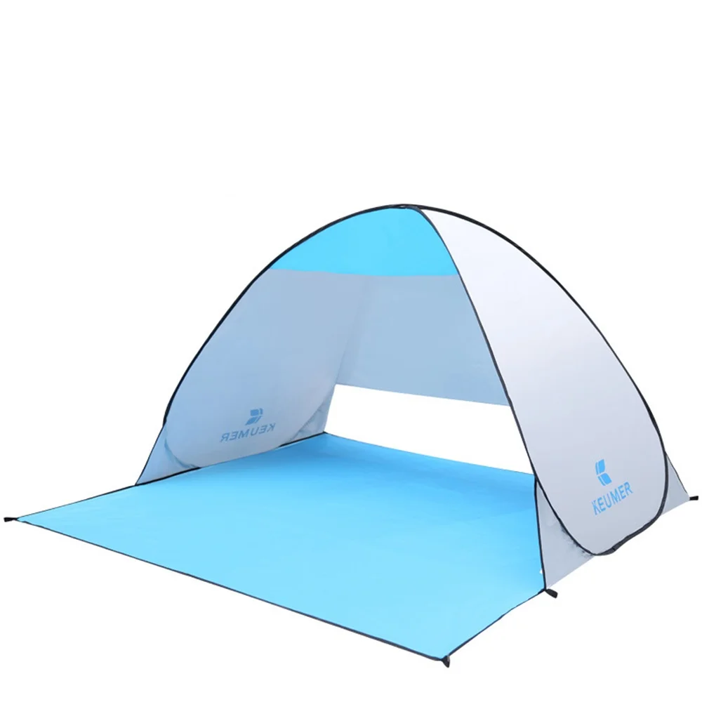Автоматический кемпинговый Сверхлегкий тент Пляжный Тент 2 человека палатка Мгновенный Всплывающий Открытый Анти УФ тент палатки открытый солнцезащитный навес SES0052 - Цвет: Светло-серый