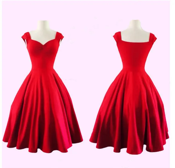 2016 Women 50s 60s Retro Vintage Dresses pin up reb black rockabilly