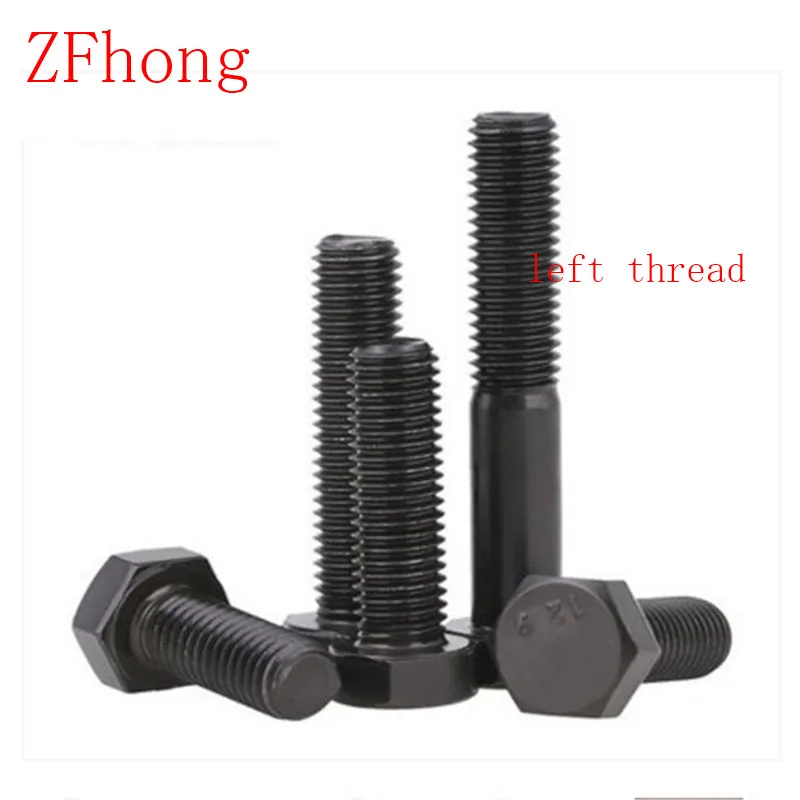 10 шт. DIN933 M8 * 16/20/25/30/40/50/60/80 сталь с черной левой резьбой шестигранные болты |