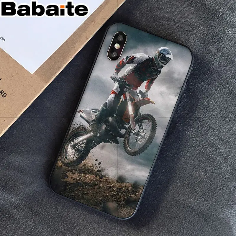 Babaite moto Cross moto rcycle спортивный черный ТПУ мягкий резиновый чехол для телефона для iPhone 8 7 6 6S Plus 5 5S SE XR X XS MAX чехол