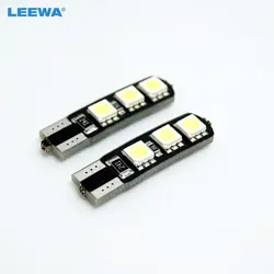 LEEWA 500 шт. автомобиль DC12V T10 W5W 168 194 5050 6 SMD Нет Ошибка Canbus Светодиодная Лампочка огни белый # CA4300