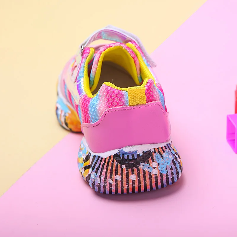 2019 г. весенние детские модные кроссовки для девочек детская дышащая Нескользящая