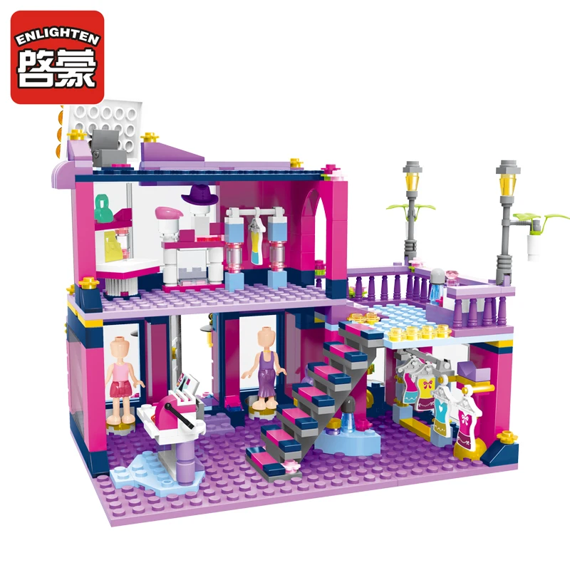 Enlighten Building Block Girls Friends City Boutique 2 фигурки 456 шт. развивающие Кирпичи Игрушка мальчик подарок-без коробки