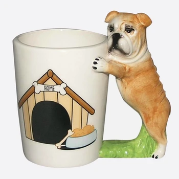 

350ml cute animal ceramic mugs cartoon dog shape coffee mug creative animal painted ceramic cup men's gift