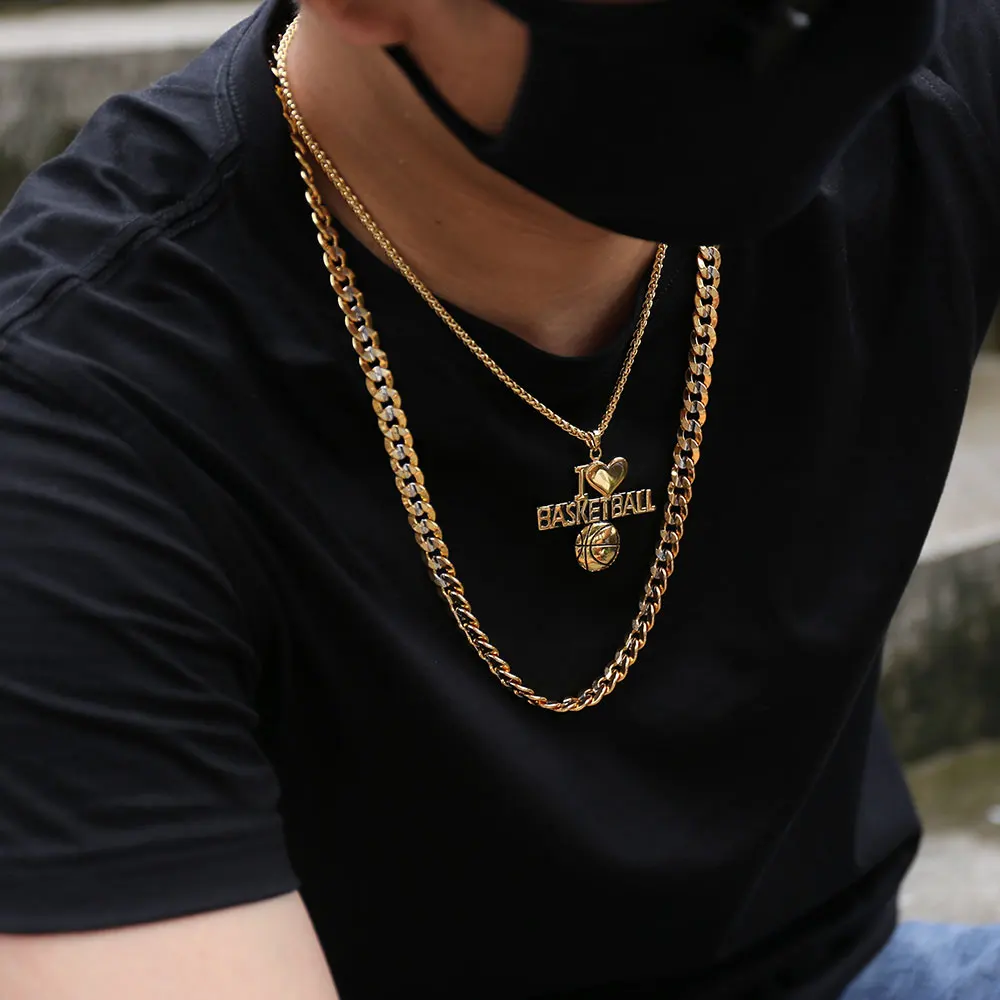 U7 Men Unisex Two-tone Jewelry 9mm Wide 