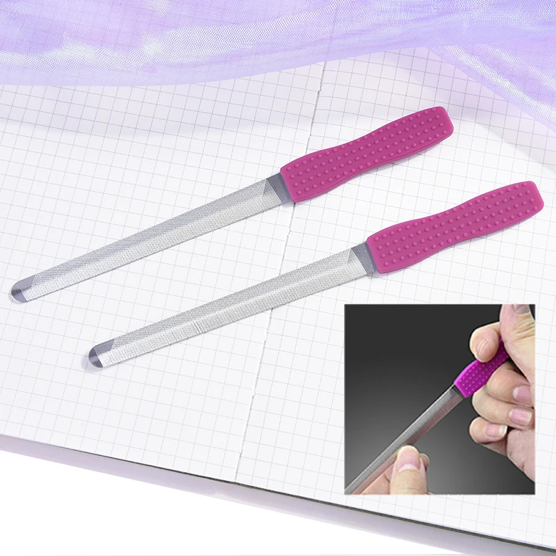 

2pcs/pack Stainess Steel Nail Files Double Sided Rough Nail File Buffering Polishing Sanding Strong Saw Nail Art Tools