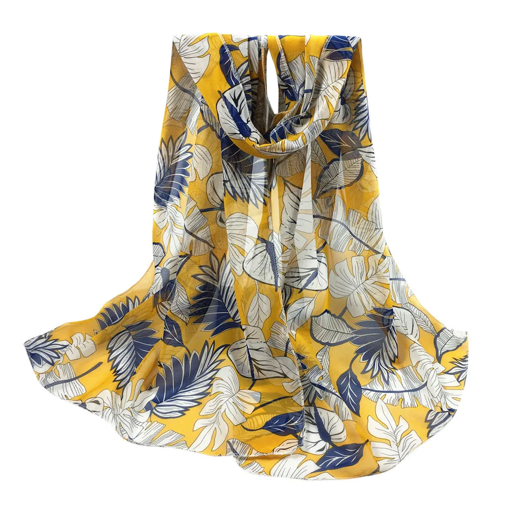 

Fashion Scarves For Women Ladies Scarf Leaves Infinity Wrap Silk Shawl Travel Scarves Pashmina Female Scarves