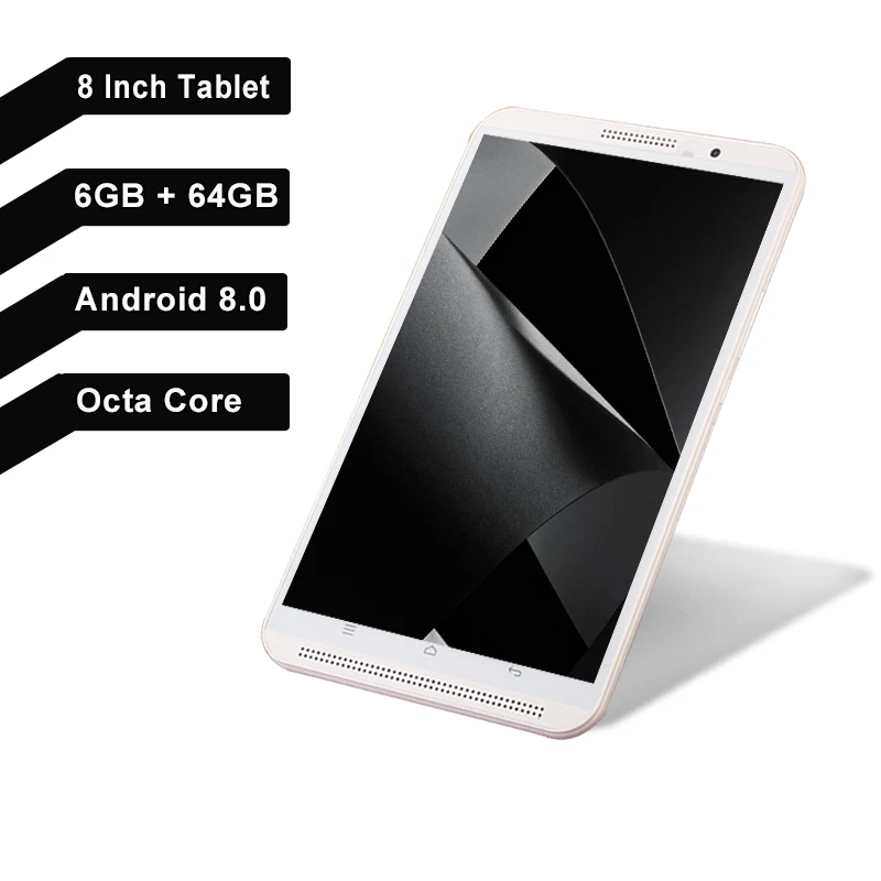 Оригинальный 8 дюймовый планшетный ПК с системой андроида и 0 Octa Core 6 + 64 ГБ 1280*800 ips WI
