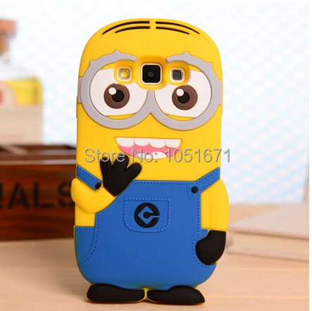 3D Cartoon Despicable Me Yellow Minion Silicon Cases for For Samsung Galaxy A3 A3000 Cell Phone Cover |
