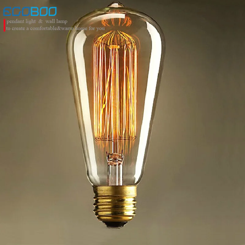 EGOBOO ST64 Edison Style E27 Bulb lamps in retro chandelier Incandescent bulb