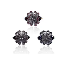 Винтажный Большой Хрустальный цветок для волос когти свадебные заколки для волос женские украшения для волос с шармом древние серебряные аксессуары для волос 3 цвета