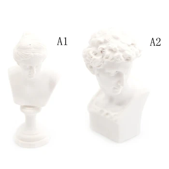 

1PC 1:12 Scale Dollhouse Pretend Play Miniature Statue White Resin Venus David Bust Sculpture Furniture