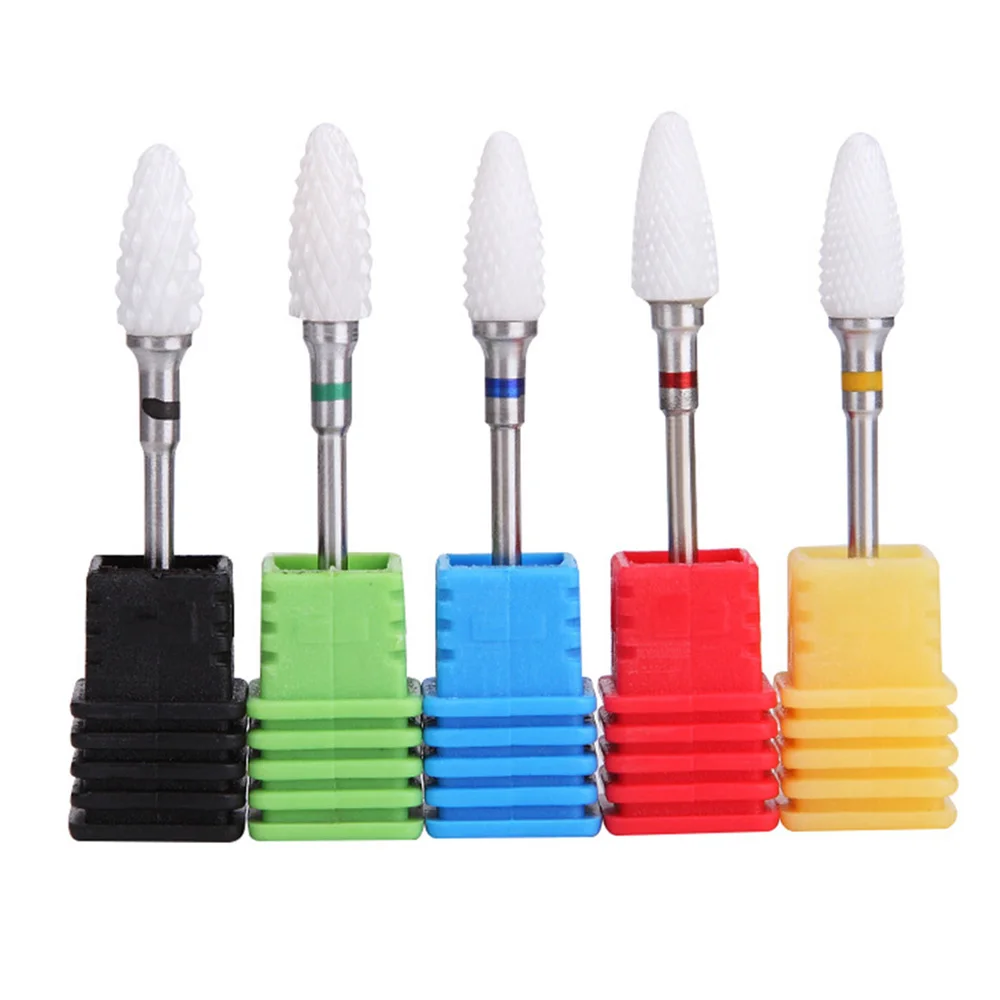 

HOT 6 Type Ceramic Cuticle Clean Burr Nail Drill Bit Rotary Mills Cutter Electric Manicure Nail Drill Machine Accessories