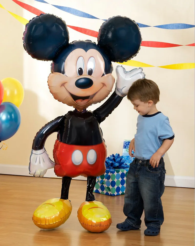 

Mickey Minnie Balloons Large Giant 114cm Big Red Bow-knot Standing Helium Balloons for Kids Birthday Party Decorations