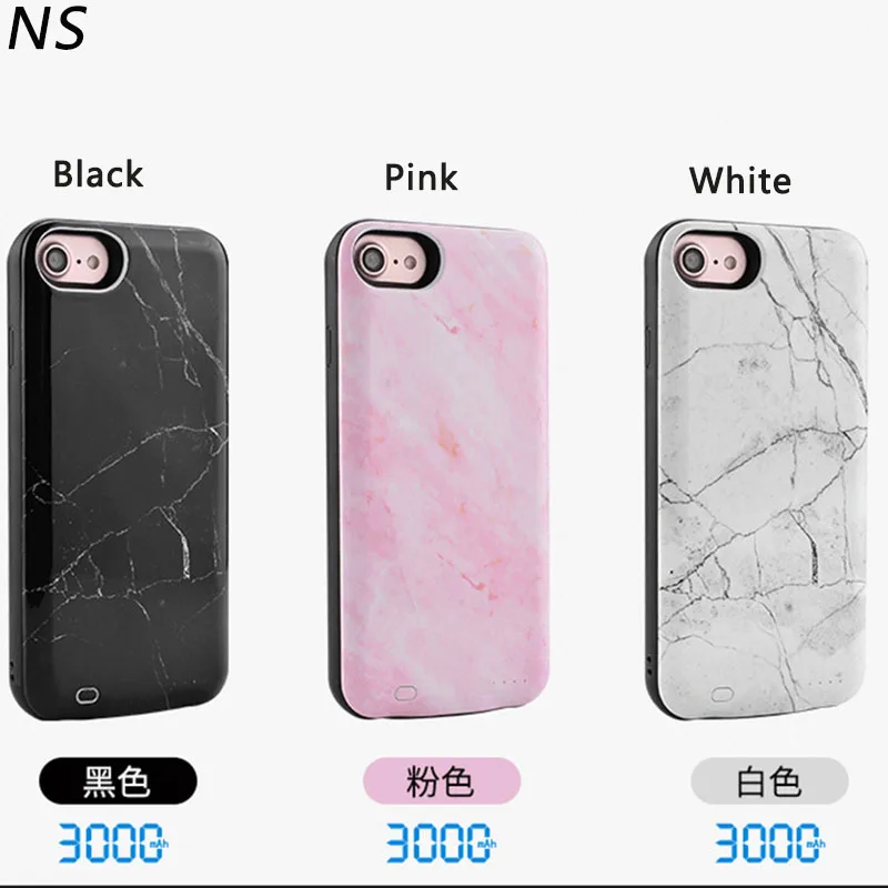 

For iPhone 6 7 8 3000mAh marble battery case 6000mAh Portable External Battery Power Bank Charger for iPhone 6 7 8 plus cover