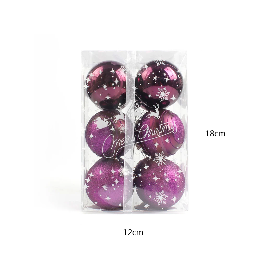 12Pcs 6cm Christmas Tree Ball Baubles Christmas Party Ornament For Festival Party Supplies Home Decoration Gifts 5 Colors