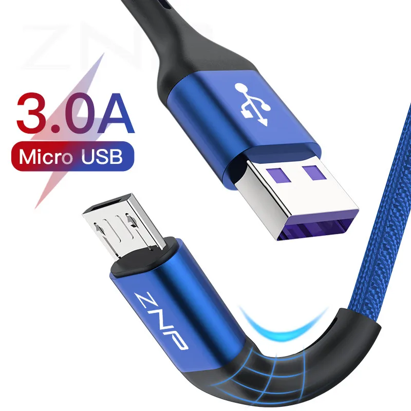ZNP 1 m 2 m المصغّر usb كابل شحن سريع لل Xiaomi Redmi ملاحظة 5 برو شاحن هاتف محمول يعمل بنظام تشغيل أندرويد كابل بيانات لسامسونج S7 مايكرو شاحن