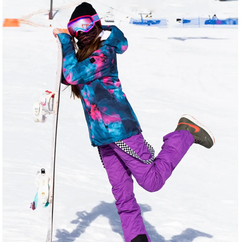 Traje de esquí para mujer, chaqueta de Snowboard y pantalones de esquí de  montaña, impermeable, a prueba de viento, transpirable, abrigo cálido para  exteriores, conjunto de nieve, invierno, 30