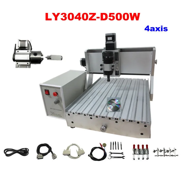 

Free shipping 4 axis CNC Router LY 3040Z-D500W Engraving Machine with best price