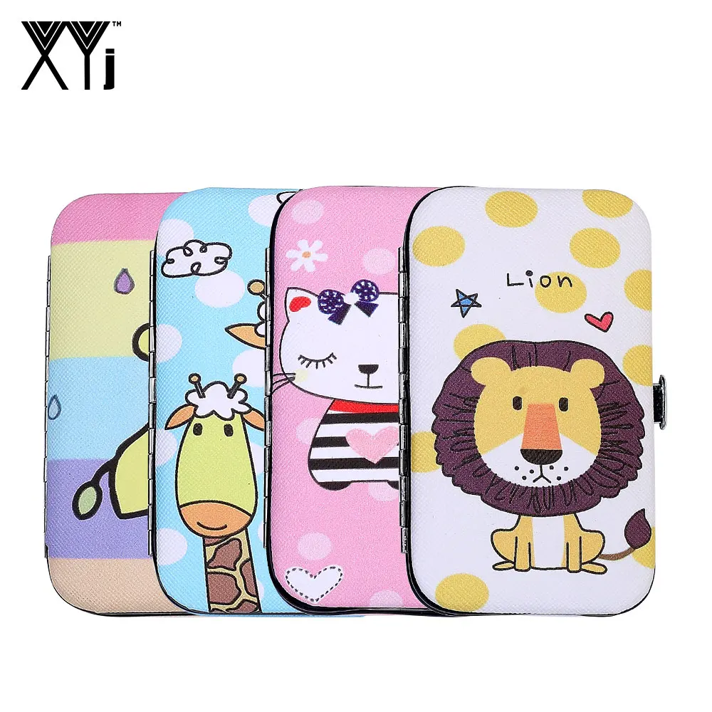

XYj Cute Cartoon 7 in 1 Manicure Set Nail Cleaner Nail Clipper Kit Tweezer Nail File Scissors Manicure Tool Set Children Gift