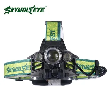 

SKYWOLFEYE LED Headlamp 8000LM 3 T6 LED USB Zoomable 4 Modes Portable Cycling Flashlight Torch for Outdoor Activities