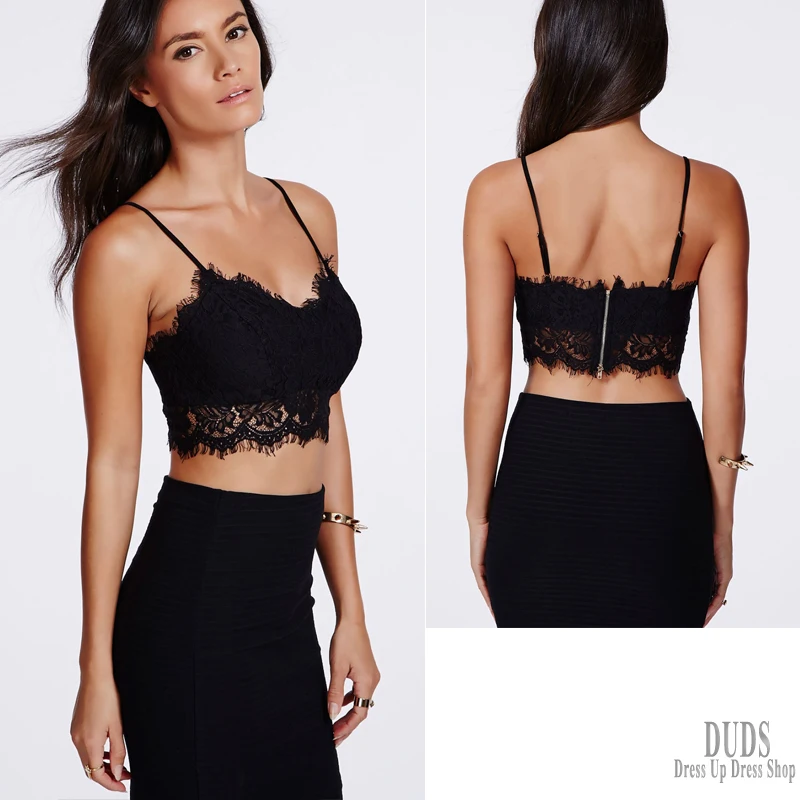 black lace crop top bralette