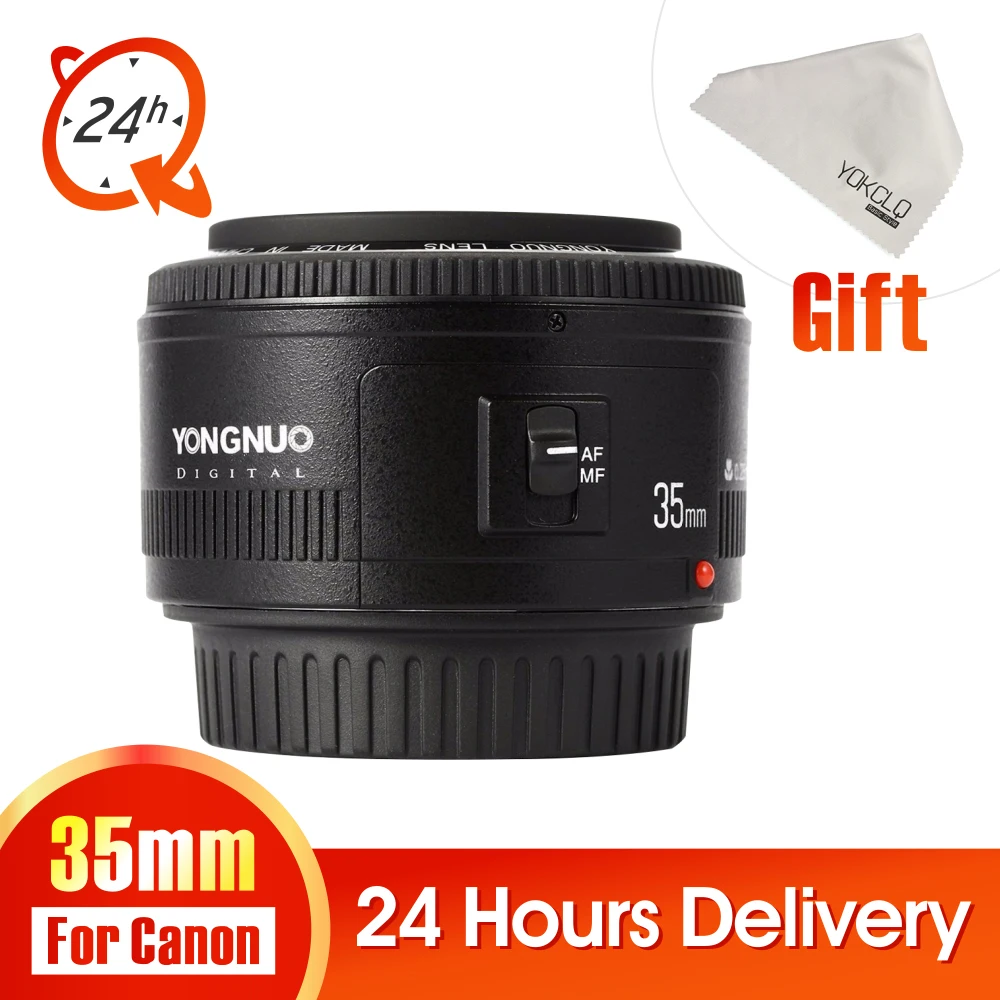 

Yongnuo 35mm Lens YN35mm F2.0 lens Wide angle Fixed/Prime Auto Focus Lens For Canon 600d 60d 5DII 5D 500D 400D 650D 600D 450D