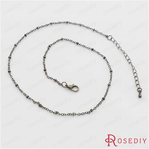 

Wholesale 5 pieces Length 50cm beads Copper Antique Bronze with Clasp Finished Chains (JM7111)